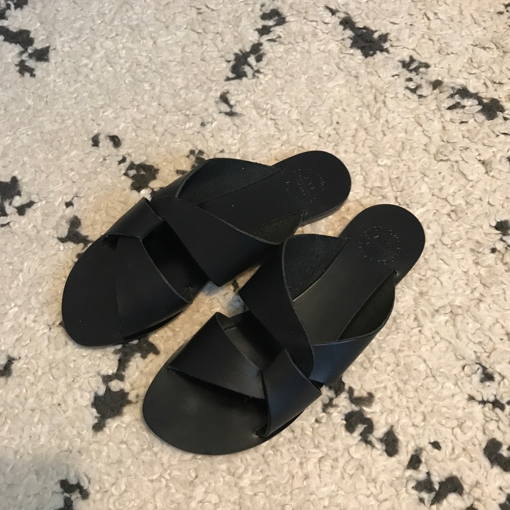 ATP All tomorrow’s atelier greek sandal Black leather